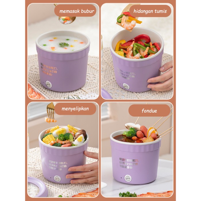 Terbaru Panci Masak Listrik Penanak Nasi Listrik Mini 1.2L Hotpot Sup Promo Terlaris