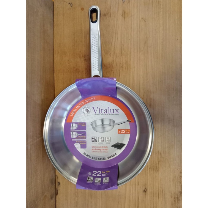 ✅Original Zebra Stainless Frying Pan Ceper 22Cm Vitalux 175323 Terbaru