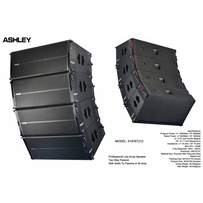 SPEAKER ASHLEY LINE ARRAY PASIF EVENT 212 EVENT212 ORIGINAL