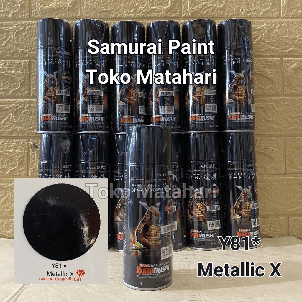 Samurai Y81* Metallic X Hitam Metalik Cat Semprot Samurai Kurobushi
