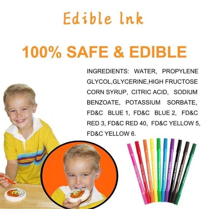 

✅Original Edible Ink Marker Single Colors 1 Set Isi 10 Pcs 2 In 1 Spidol Kue Diskon