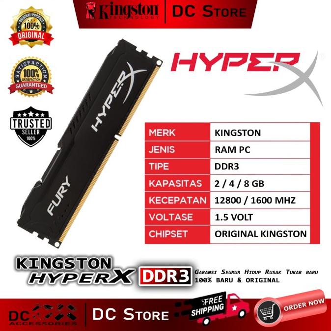 Terbaru Ram Kingston Hyperx Fury Gaming Ddr3 8Gb 1600Mhz Pc 12800 Ddr3 8G
