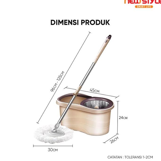 Spin Mop D15 Alat Pel Lantai Super Mop Alat Pembersih Lap Pel