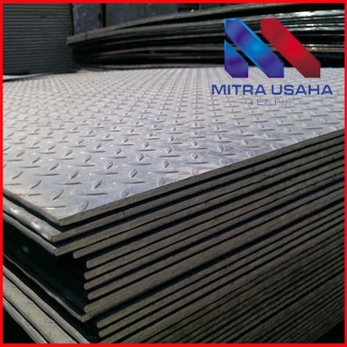 Plat Bordes 2.3 mm 1200 x 2400 mm Kembang Checkered Plate Besi Baja