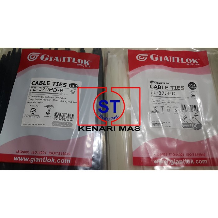 

Terbaru Kabel Ties / Kabel Tis / Giantlok / Fe-370-Hd / Fe-370-Hd-B / 370X7.6 Promo Terlaris