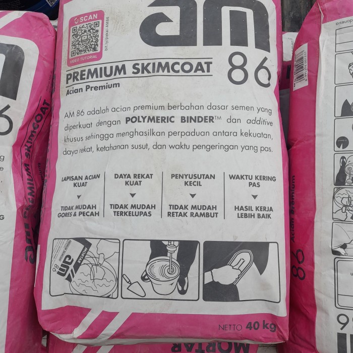 Terbaru Semen Mortar Am 86 Premium Skimcoat/Acian Premium 40Kg Promo Terlaris