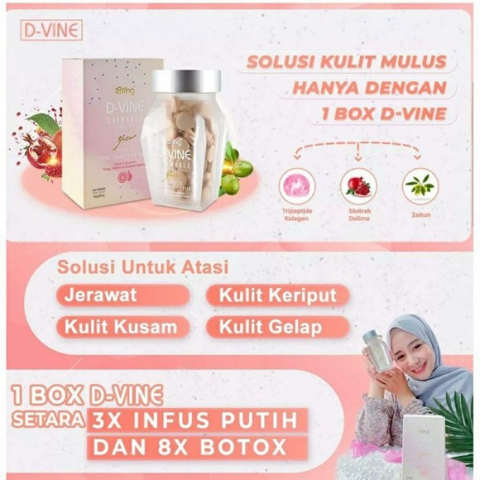Dvine Collagen Pemutih Ecer 30 Butir, D-Vine Original, D Vine , Divine