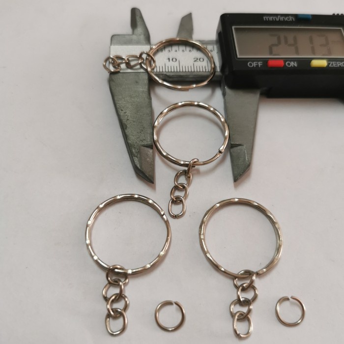 

ring gantungan kunci rantai 25mm+ring kecil nikel /144pcs