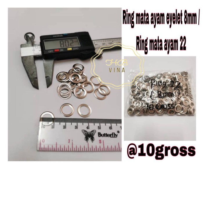 

10gross ring mata ayam eyelet 8mm / ring pasangan mata ayam 22