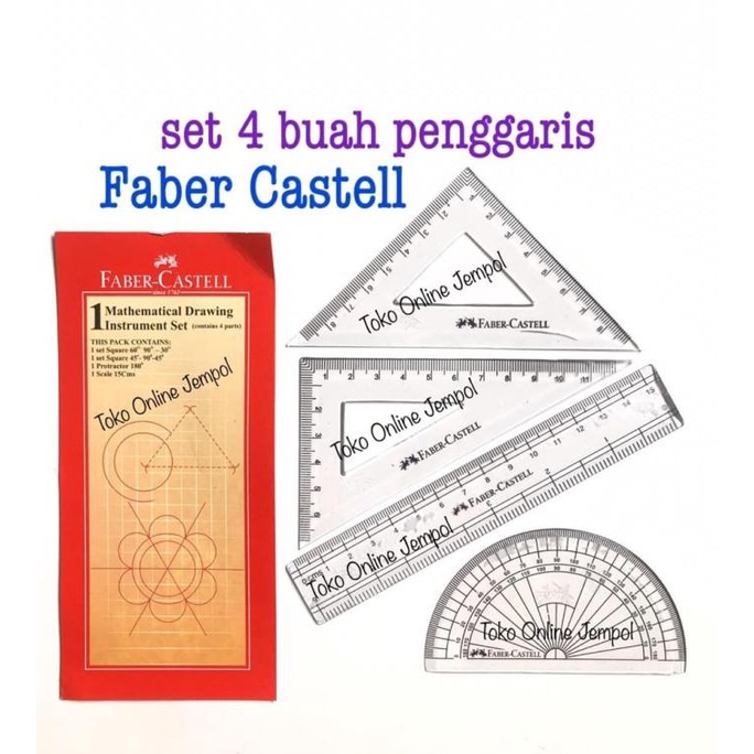 

Set Penggaris Faber Castell 635049 ruller set segitiga busur ATK1214FC