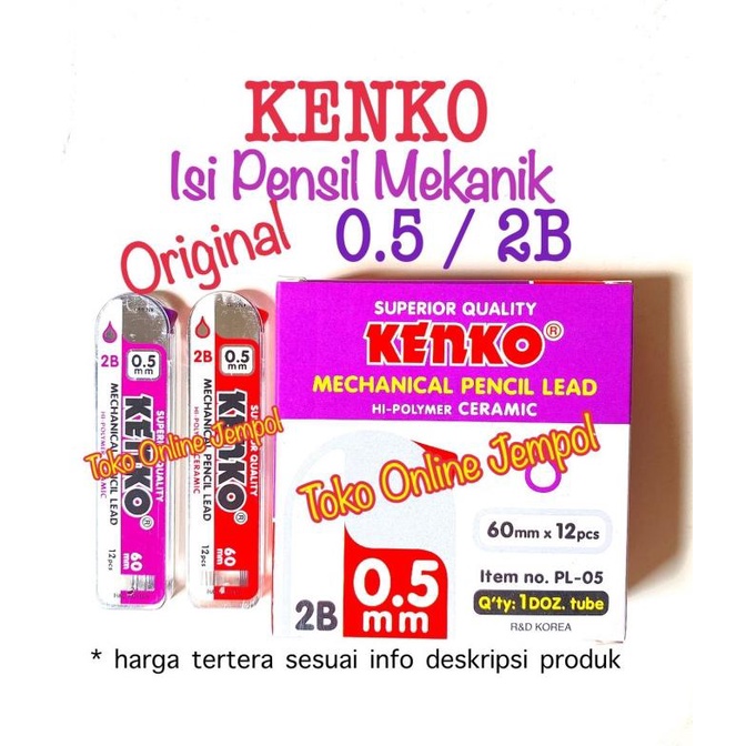 

0.5mm Isi Pensil Mekanik 2B isi 12 leads KENKO PL-05 pencil ATK1408KN