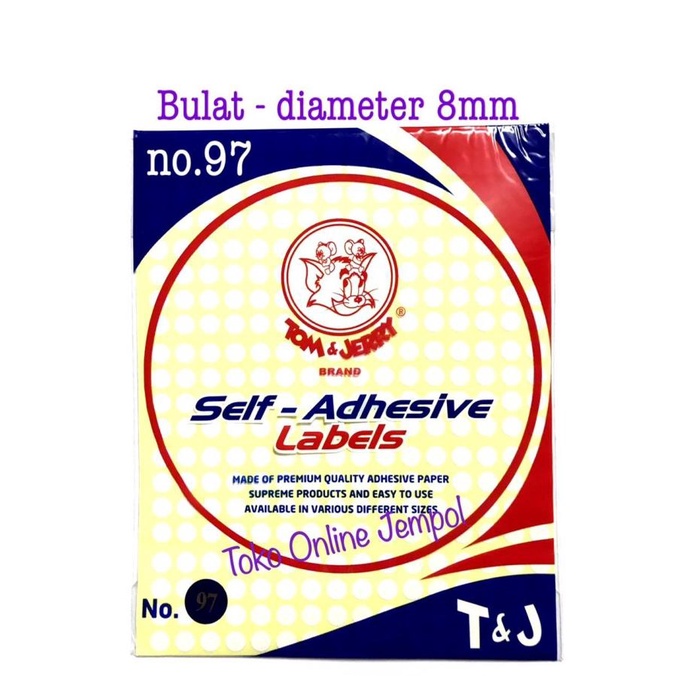 

BULAT 8mm no.97 Label Tom and Jerry stiker circle sticker ATK1169TJ