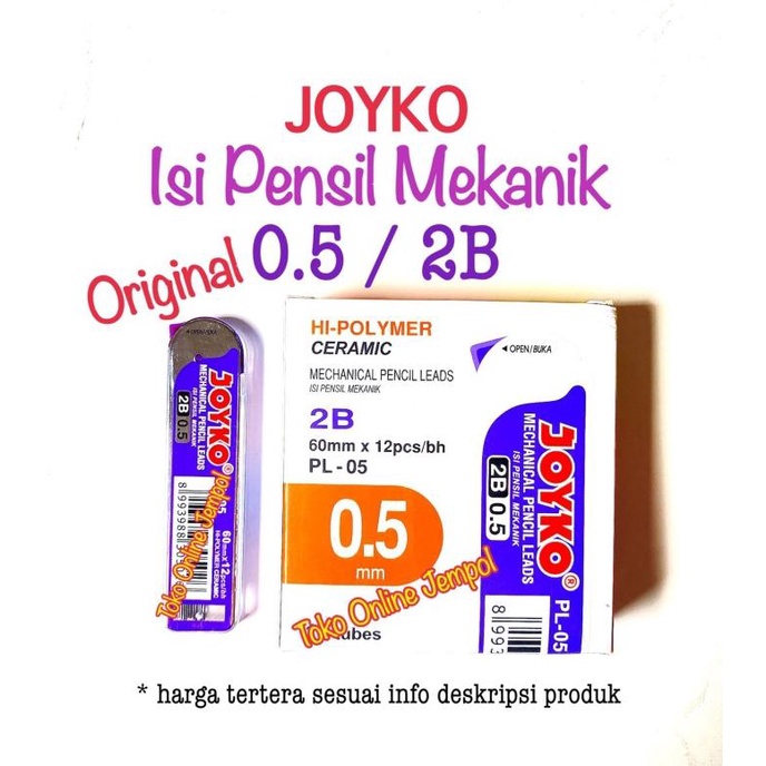 

0.5mm Isi Pensil Mekanik 2B isi 12 leads JOYKO PL-05 pencil ATK1407JY