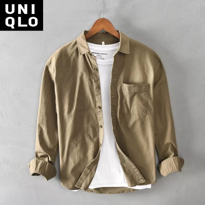 Kemeja pria lengan panjang Uniqlo