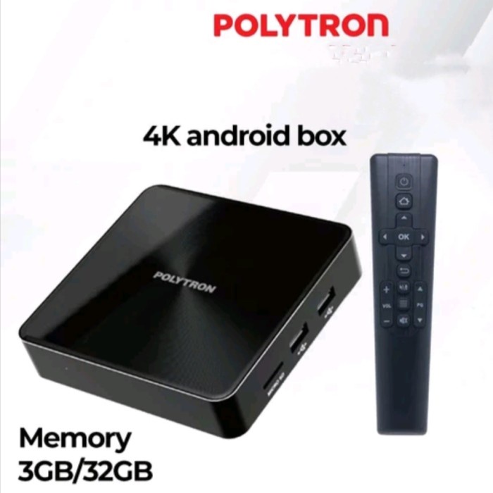 [Original] Tv Android Box Polytron Ram 3Gb/32Gb 4K Pdb F1 Original Garansi Resmi Limited