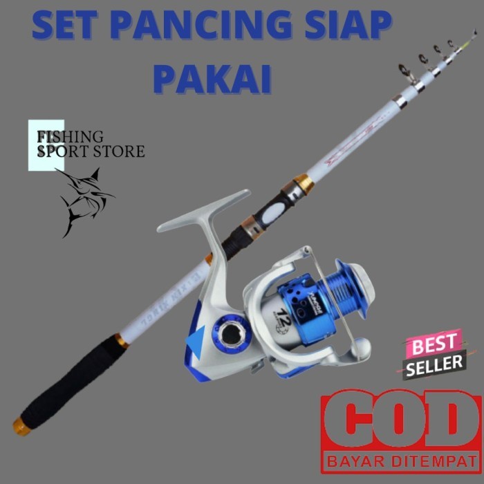 Promo Paket Mancing Mania 1 Set Joran Ghotda Reel Gulungan Pancing Sa3000