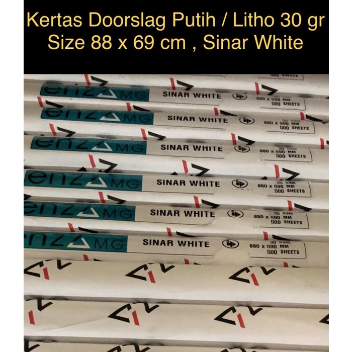 

Promo Kertas Doorslag Putih / Litho 30 Gr " Sinar White