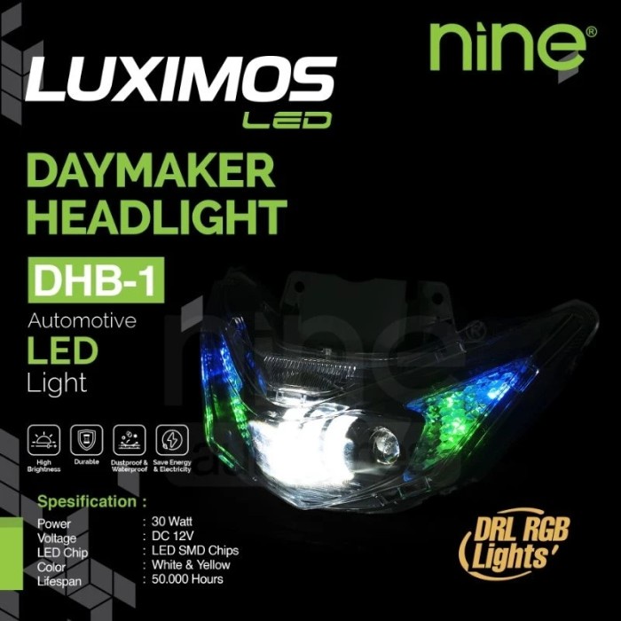 Daymaker Lampu Led Utama Motor Beat Pnp Luximos Nine Dhb1 Superbright