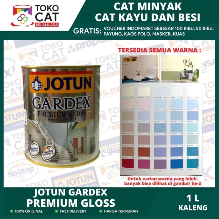 CAT KAYU DAN BESI JOTUN GARDEX PREMIUM GLOS WARNA PUTIH 1 LITER KALENG // CAT KAYU BESI // CAT SYNTE