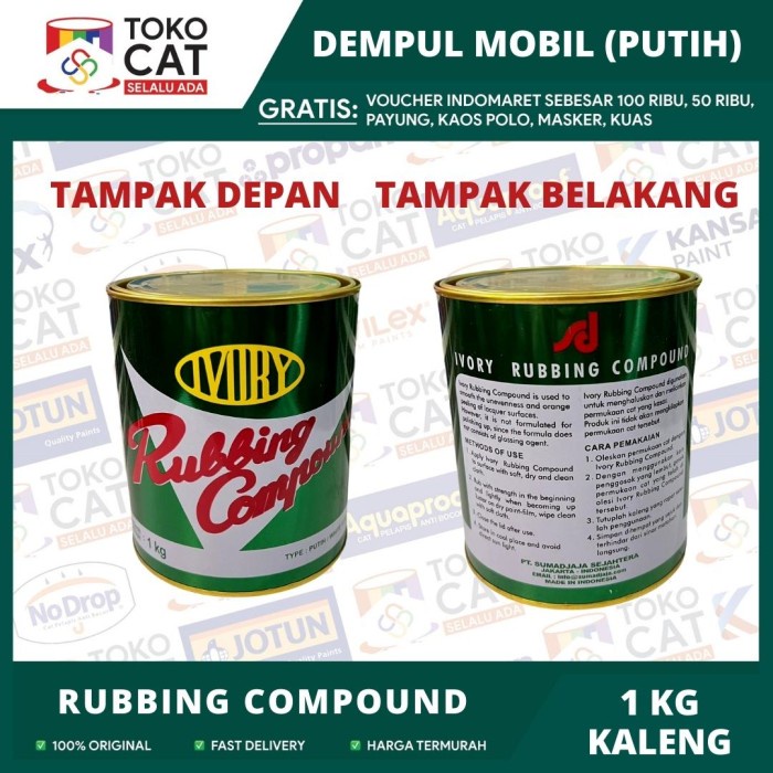 IVORY RUBBING COMPOUND PUTIH 1KG / KUMPON RUBBING PUTIH / KOMPON MOTOR// COMPOUND POLES//COMPOUND BO