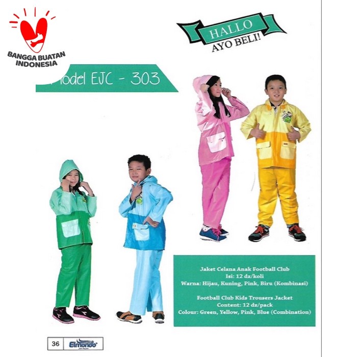 Jas Hujan Anak Football 303 - Elmondo