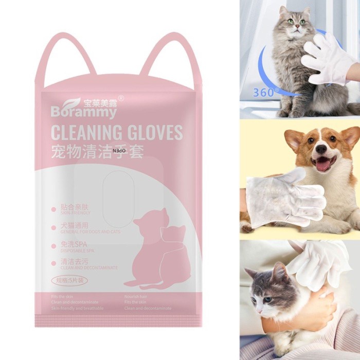 pet cleaning gloves wipes body pet gloves anjing kucing glove grooming