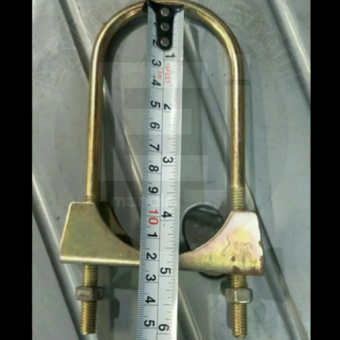 Asli U Bolt Klem Pipa Besi 2" Inch Besi Panjang Untuk 2Pipa Bebas Ongkir