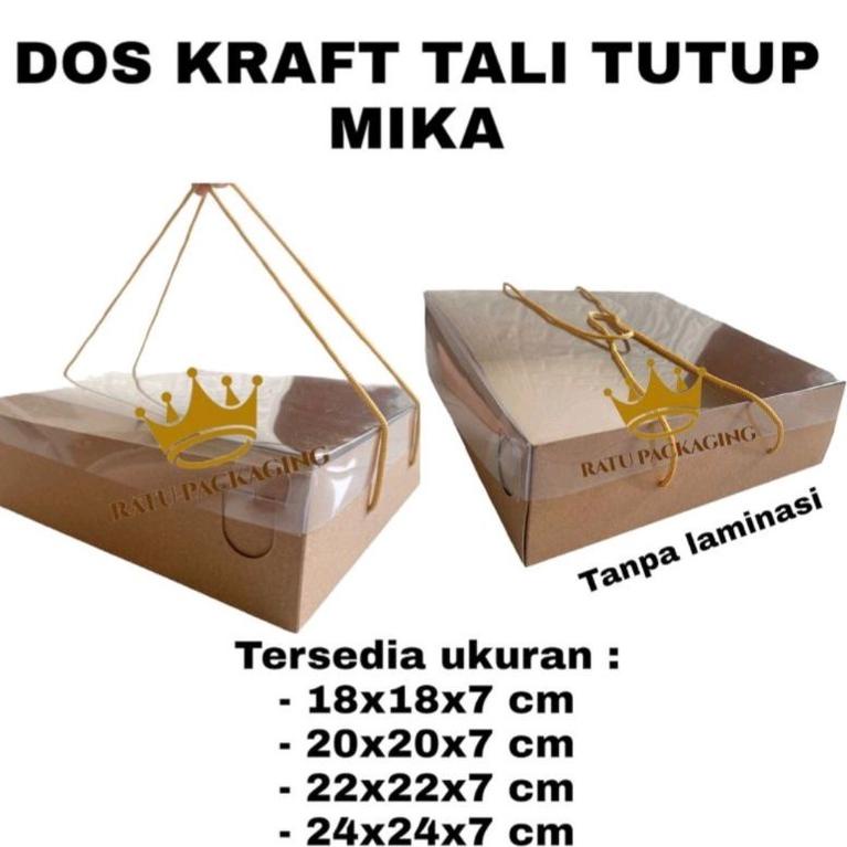 

BIG SALE [10 PCS] RATU | Dos KRAFT TALI TUTUP MIKA Tinggi 7CM Kardus Box Kotak Hampers Kue MURAH