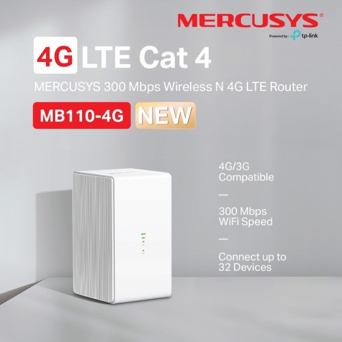 MERCUSYS MODEM MB110-4G WIFI 4G BONUS DATA 40GB 300MBPS ROUTER