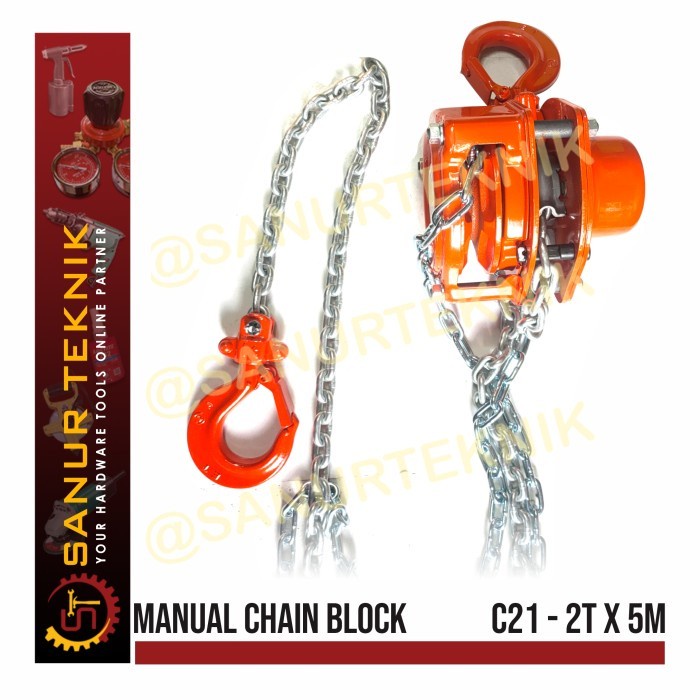 Elephant C21 Manual Chain Block / Katrol / Hoist 2 Ton X 5 Meter