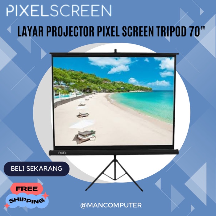 Hawas Pixel Tripod Screen Projector/ Layar Projector Pixel Tripod 70Inch