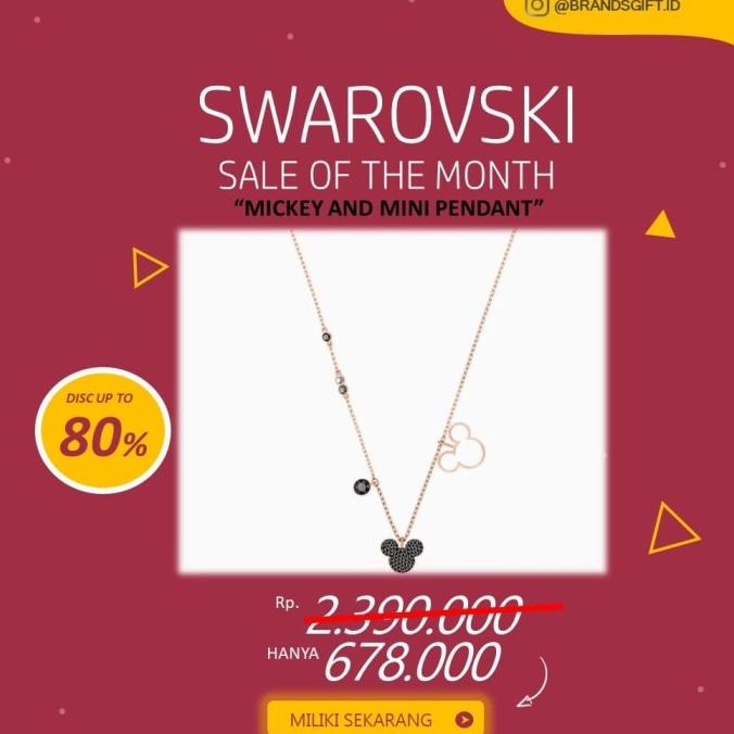 Promo Kalung Swarovski Mickey And Mini Pendant Original 100% Terbaik
