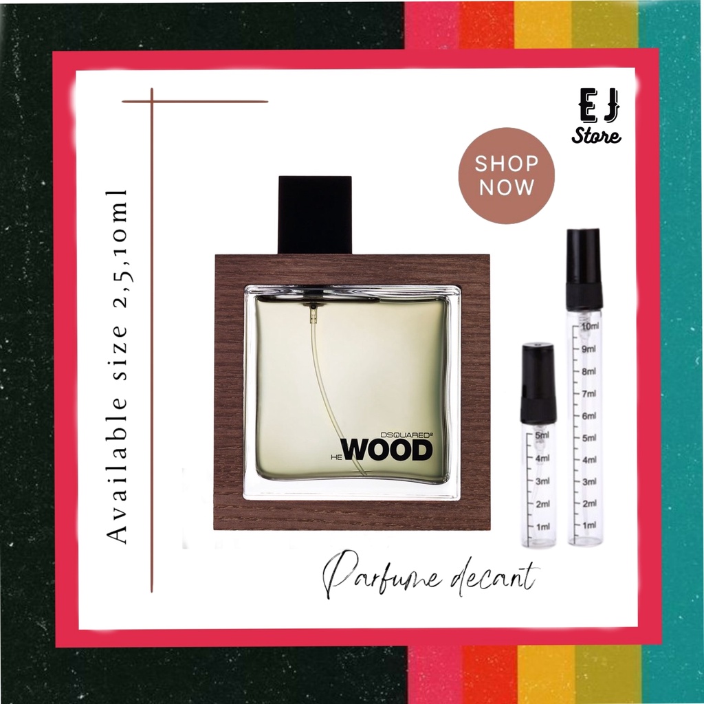 Decant Sample Dsquared He Wood Rocky Mountain  2ml 5ml 10ml