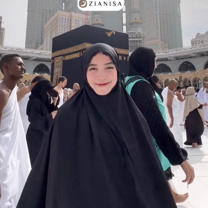 [Original] Mukena Rayon Premium Polos Zianisa Kwahla Black Diskon