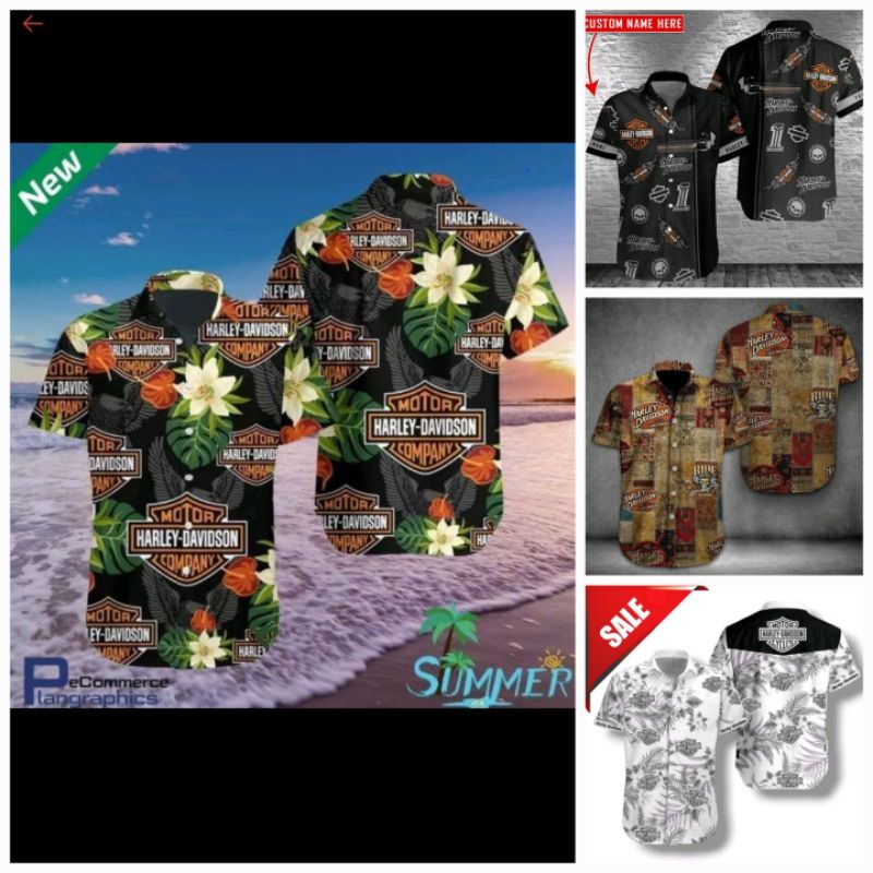 kemeja pria keren  harley davidson printing original premium