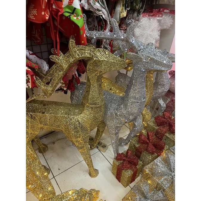 Rusa Lampu Natal / Dekorasi Rusa Besar Lampu 100 Cm / Reindeer Natal Pengiriman Cepat
