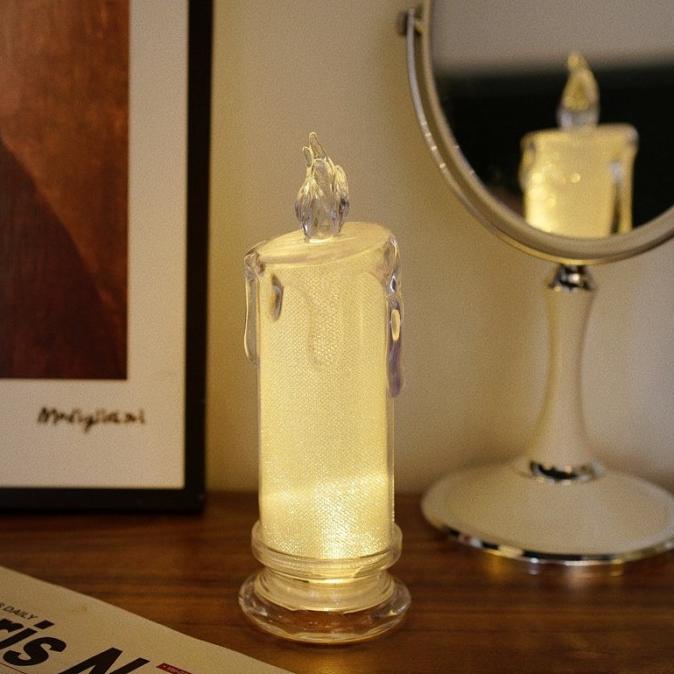 

Lilin Led Elektric Lampu Lilin Akrilik Bening Dekor Minimalis Murah Berkualitas