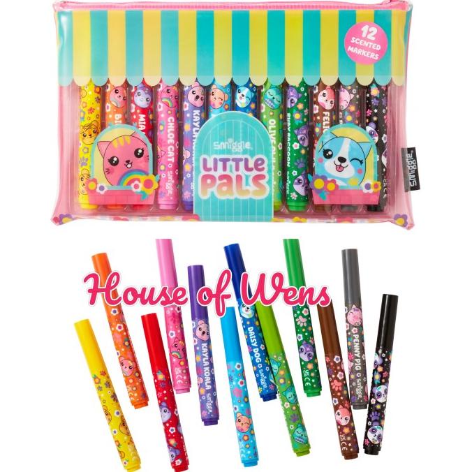 

Smiggle Little Pals Scented Markers X12 Original- Spidol Smiggle Limited Edition