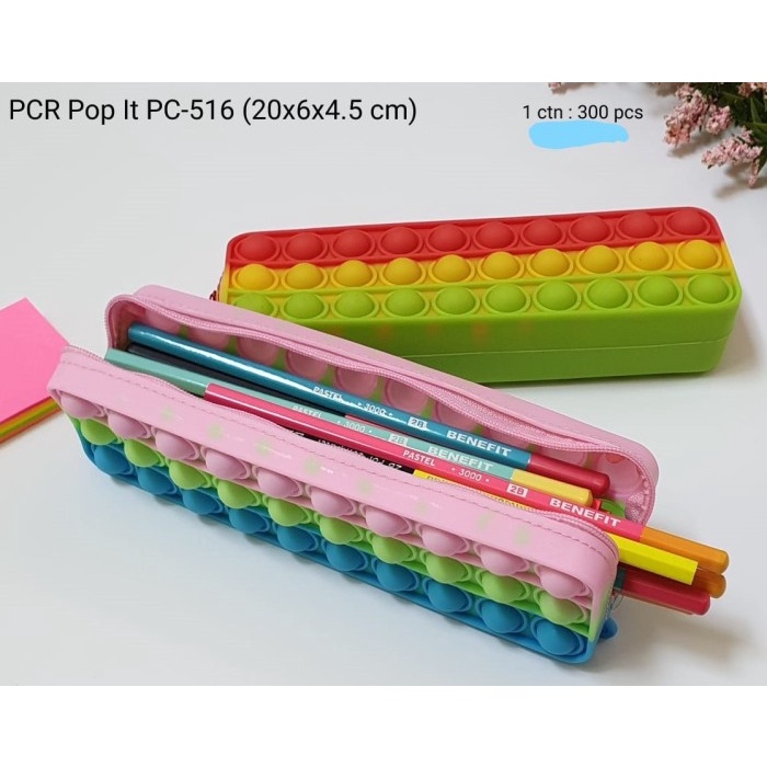 Gratis Ongkir Tempat Pensil Pop It Pc-516 Pen Case Lucu Fidget Toys Squishy Warna