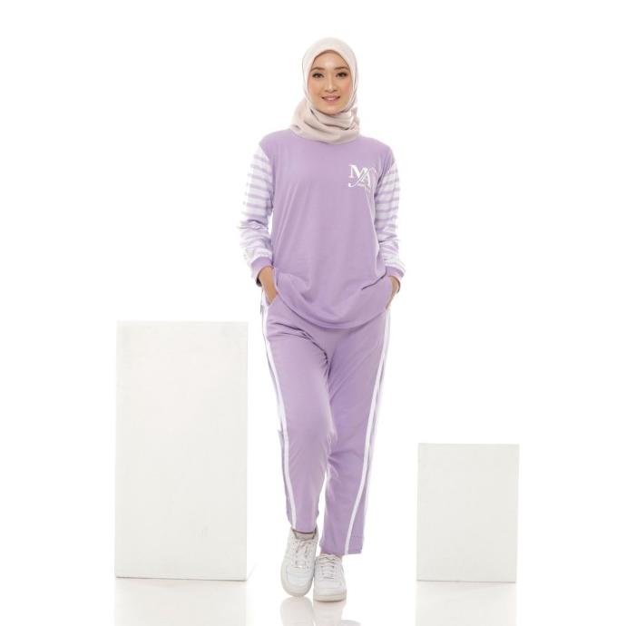 Baju Setelan Olahraga Wanita Panjang Muslim Lari Sepeda Senam Premium