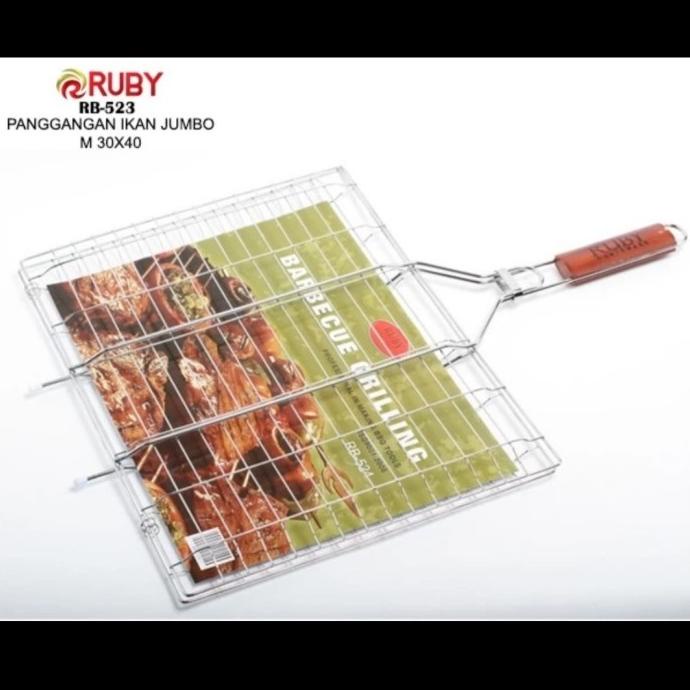 Ruby Panggangan Ikan Stainless Jepit Panggangan Ikan Tebal