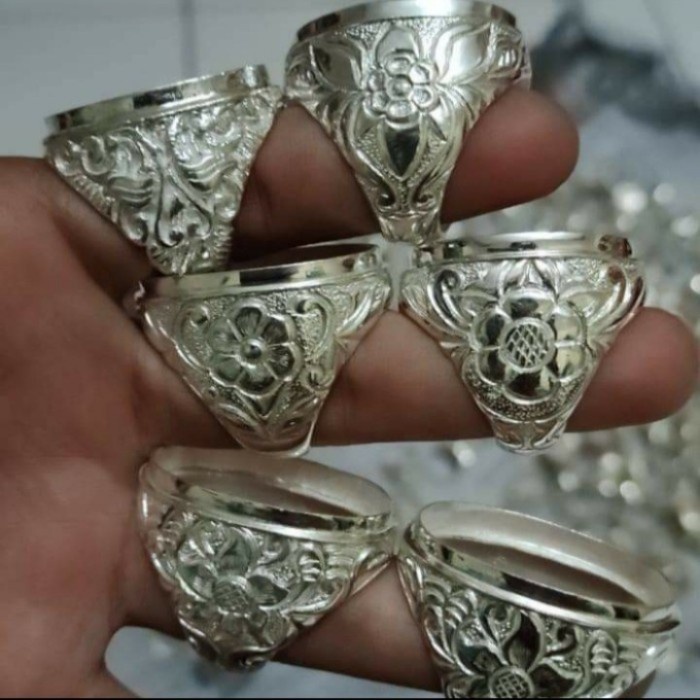 [Baru] Cincin Ring Perak Motif Ukir Pahat Handmade Limited