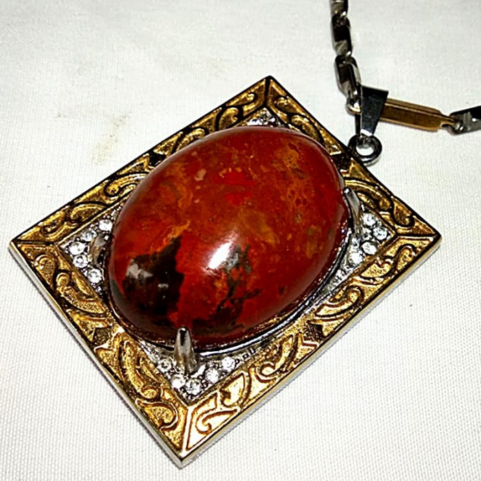 [Baru] Kalung Liontin Batu Akik Pancawarna Garut0021 Terbatas