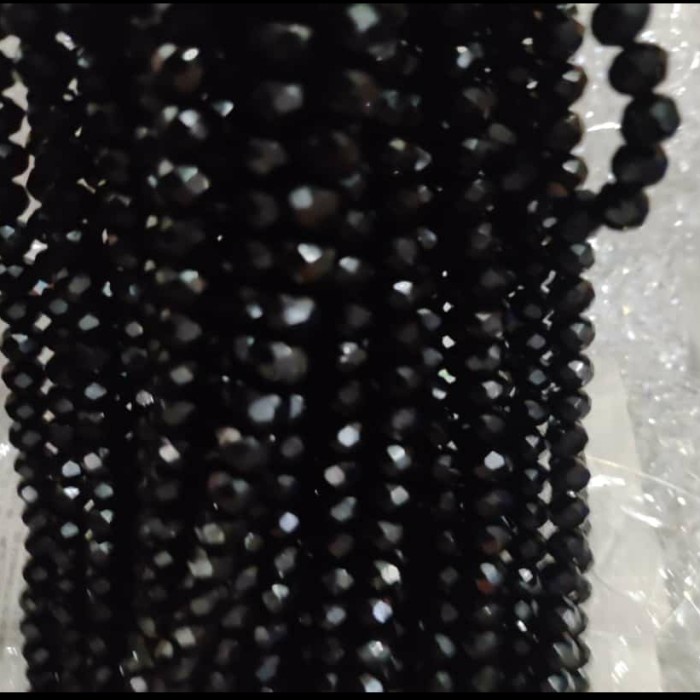 [Baru] Manik Mote Kristal Ceko 8Mm Isi 50Ikat Hitam Limited