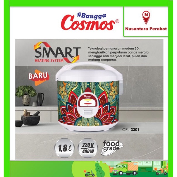 [New Ori] Cosmos Crj-3301 Magic Com / Rice Cooker 1.8 Liter Terbaru
