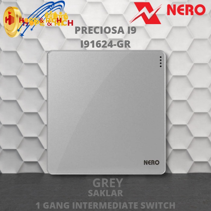 [New] Nero Preciosa I91624-Grey Saklar Intermediate 1 Gang Terbatas