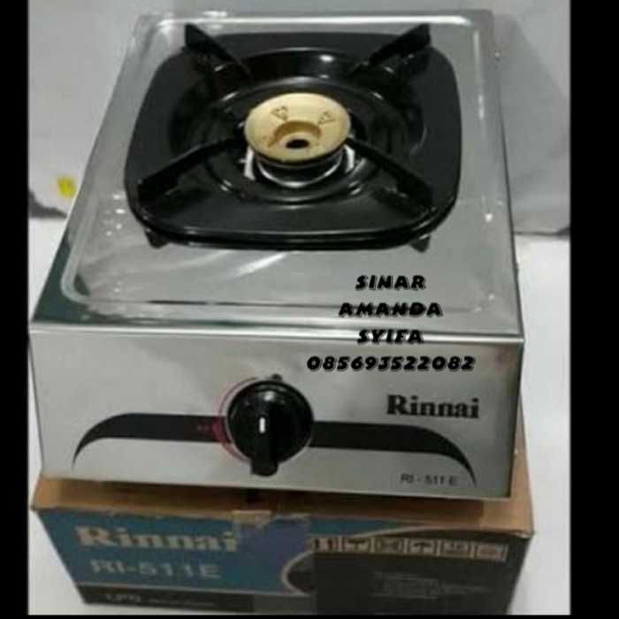 [Ori] Kompor Gas Rinnai 511 E Satu Tungku Stainless Steel Berkualitas