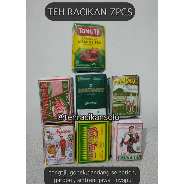 

Best! TEH RACIKAN SOLO ISI 7PCS (TONGTJI, GOPEK,DANDANG SELECTION, GARDOE,SINTREN,JAWA, NYAPU) WAGINASTHEL TEH TUBRUK SOLO .,