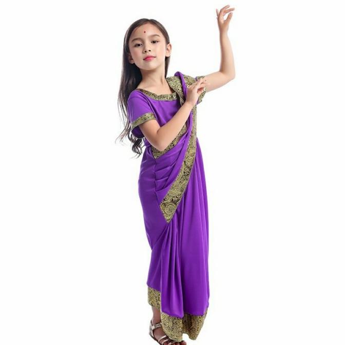 Sari India Traditional Costume Baju Tradisional Anak Dress India Saree Original