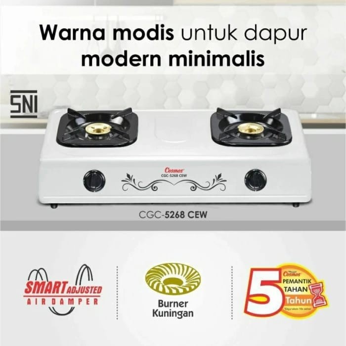 Kompor Gas Cosmos GSC5268CEB 2 Tungku untuk Rumah Tangga